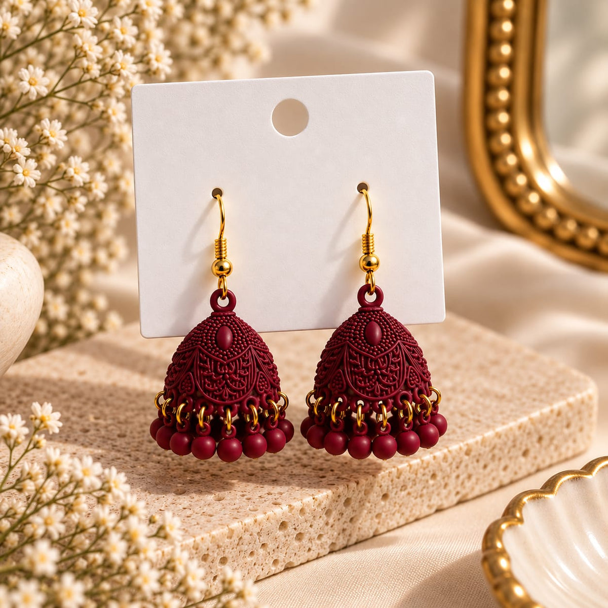 Classic Embellished Jhumka Earrings