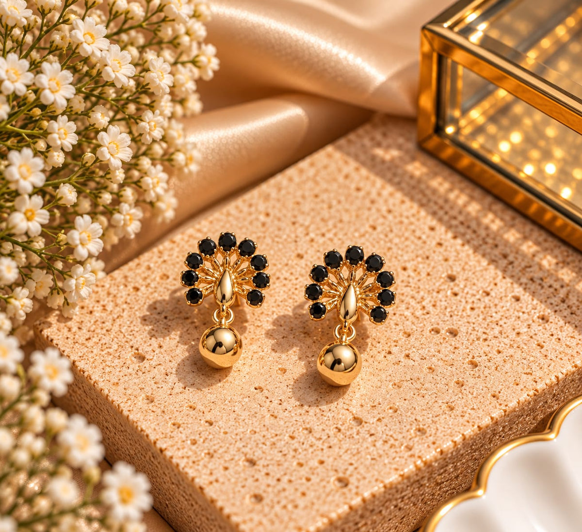 Round Crystal & Teardrop Earrings for Women