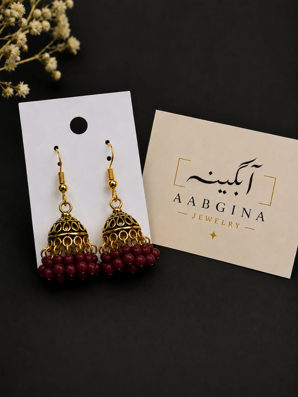 Beaded Jhumka Earrings