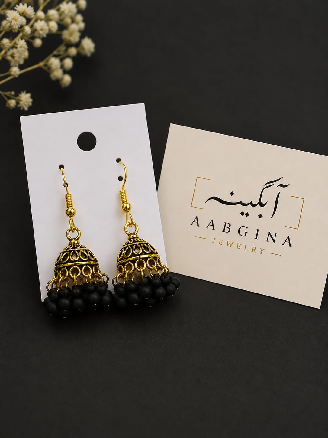 Beaded Jhumka Earrings