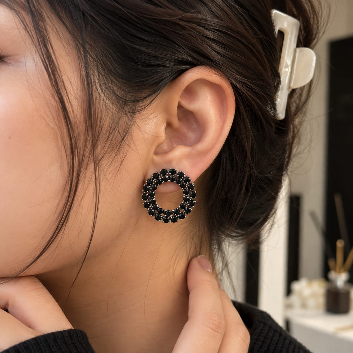 Elegant Crystal Circle Earrings for Women ✨