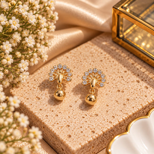 Round Crystal & Teardrop Earrings for Women